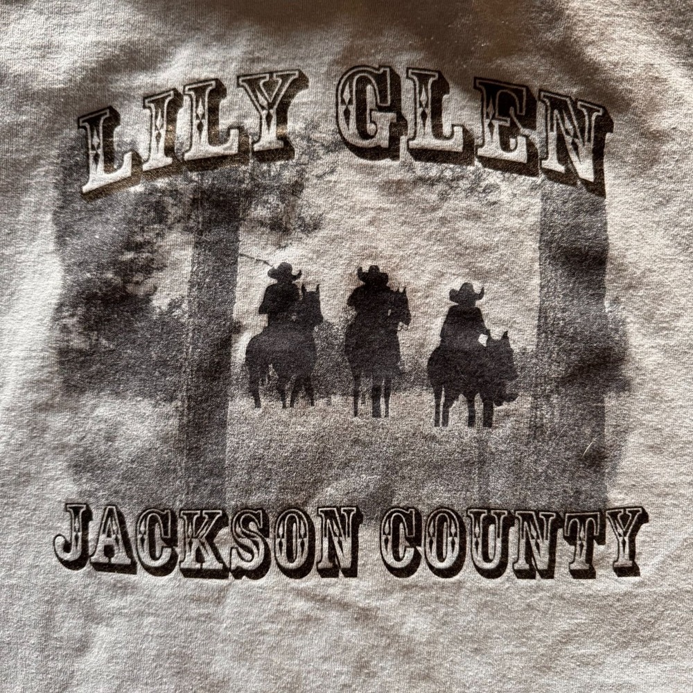 Vtg 2005 Jackson County Trail Ride T Shirt XL Lily Glen Y2K Horses‎ Cowboy Horse